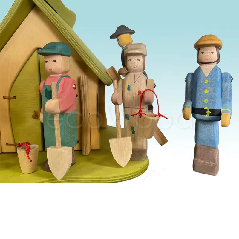 Escultura de madera, arquitectura artesanal, juguetes abiertos para niños, juegos sostenibles para bebés, desarrollo de la inteligencia infantil - imagen 2