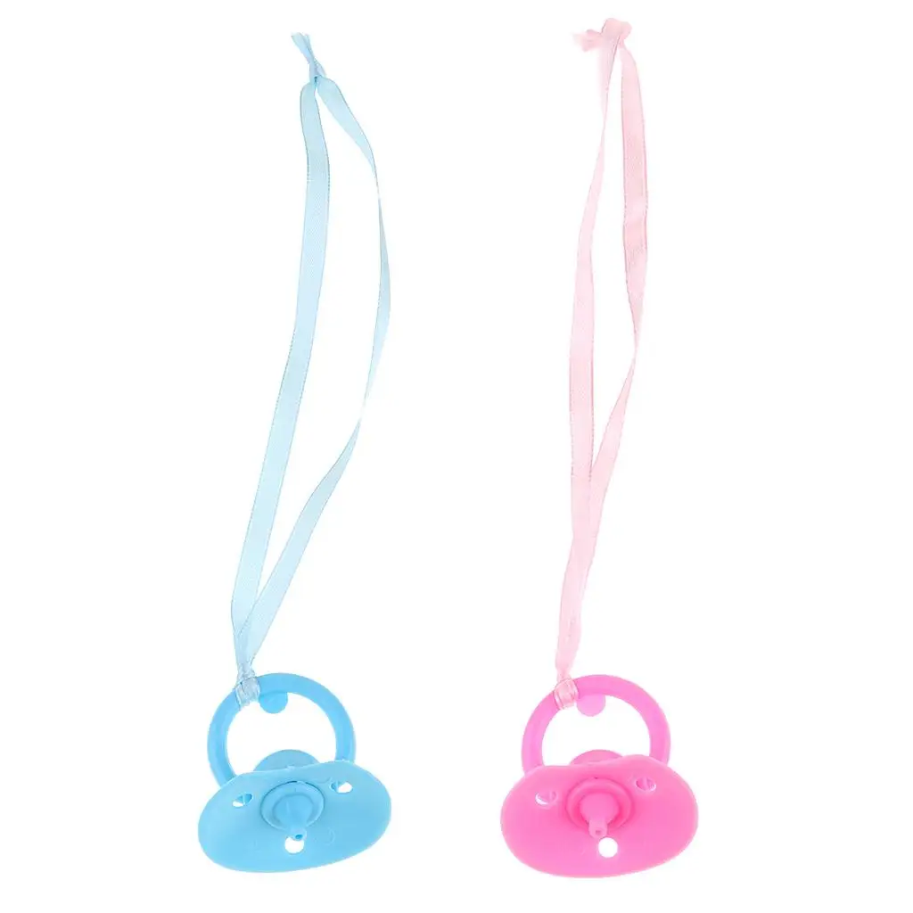 Infant Baby Doll Plastic Pacifier for Doll Nursery Room Accs Blue