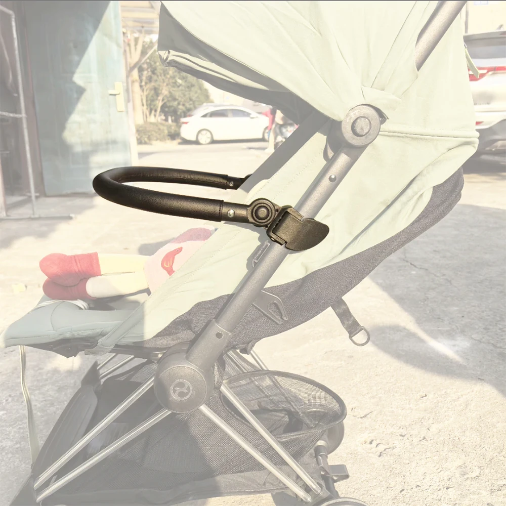 Reposabrazos de cochecito para bicicleta, barra de parachoques con abrazaderas de cubierta de cuero, accesorios de repuesto ajustables para bebé de Ángel - imagen 2