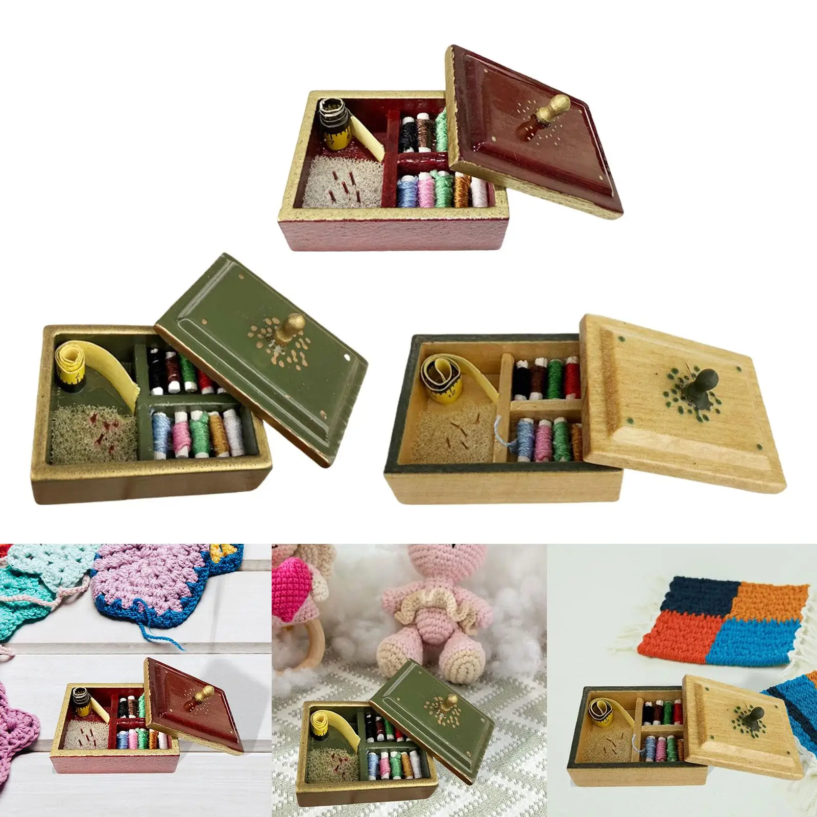 1:12 Dollhouse Sewing Tool Kit Simulation Accessories Toy for Sewing Room