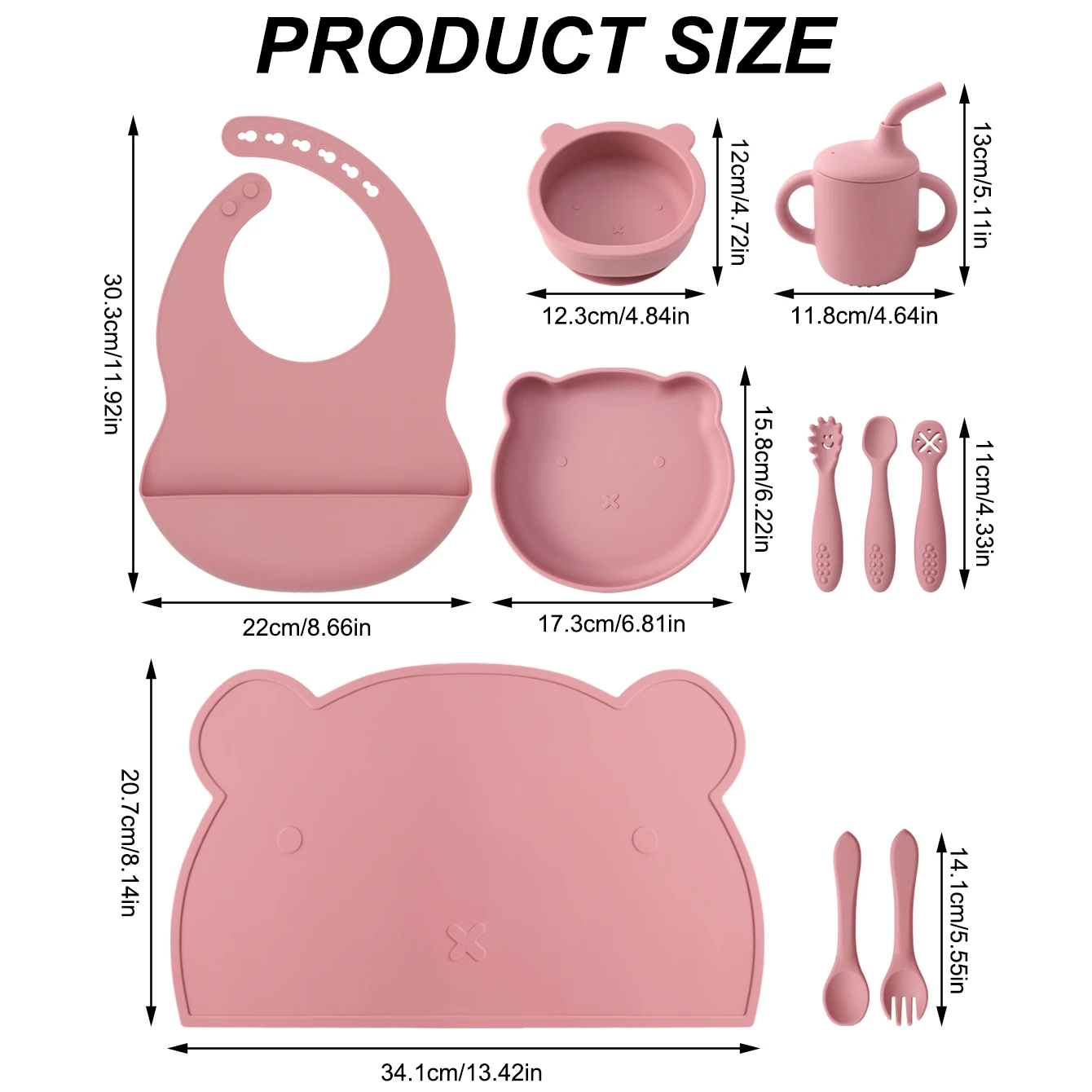Set destete bebé vajilla silicona ventosa antideslizante sin BPA - imagen 4