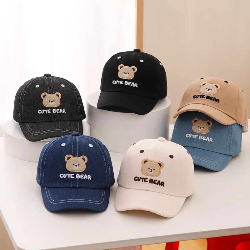 Gorra de béisbol con oso bordado para bebé – Algodón transpirable - imagen 3