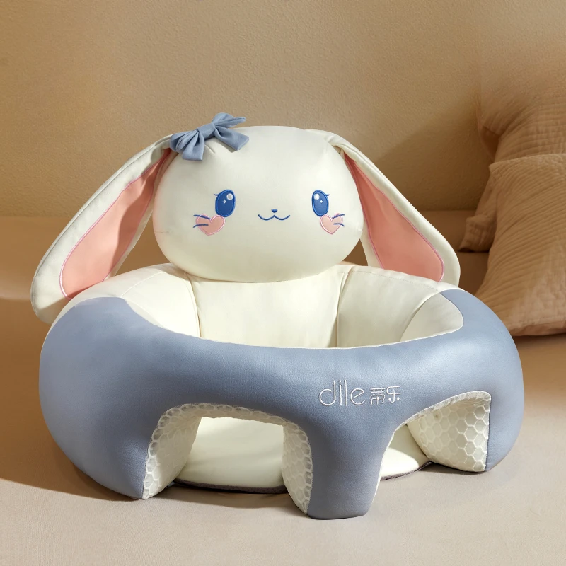 Lindo bebé aprendiendo a sentarse, asiento de entrenamiento a prueba de caídas de dibujos animados, sofá pequeño de seguridad para bebé, silla de entrenamiento agrandada y ensanchada - imagen 4