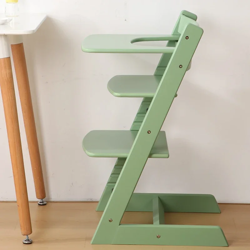 Silla multifuncional para niños con bandeja para comer de altura ajustable, silla de madera resistente y duradera para niños para aprender a comer - imagen 2