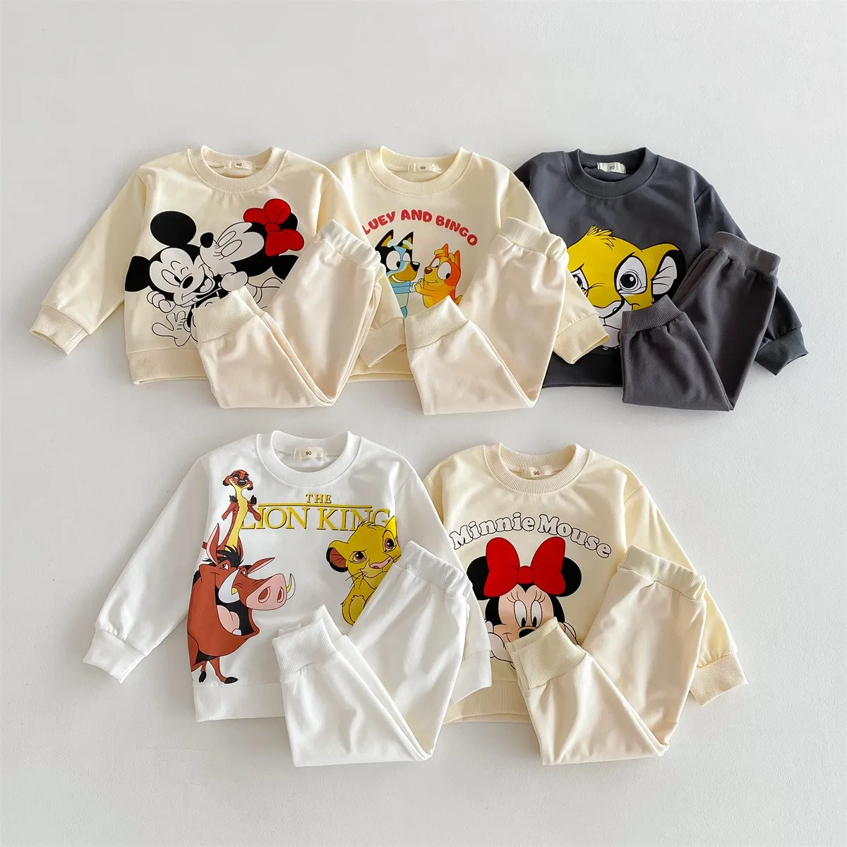 Sudadera de dibujos animados para bebés, niños y niñas, trajes holgados de moda para primavera y otoño, sudaderas con capucha y pantalones de chándal, 2 unid/set, ropa para niños - imagen 2