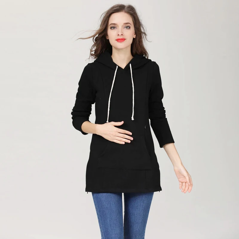 Sudadera premamá con capucha térmica de invierno - imagen 5