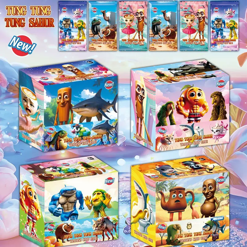 Figura italiana Brainrot Tung Tung Sahur, juguete de cartas Tralalero Tralala, juego de tarjetas modelo, colección de regalos para niños - imagen 5