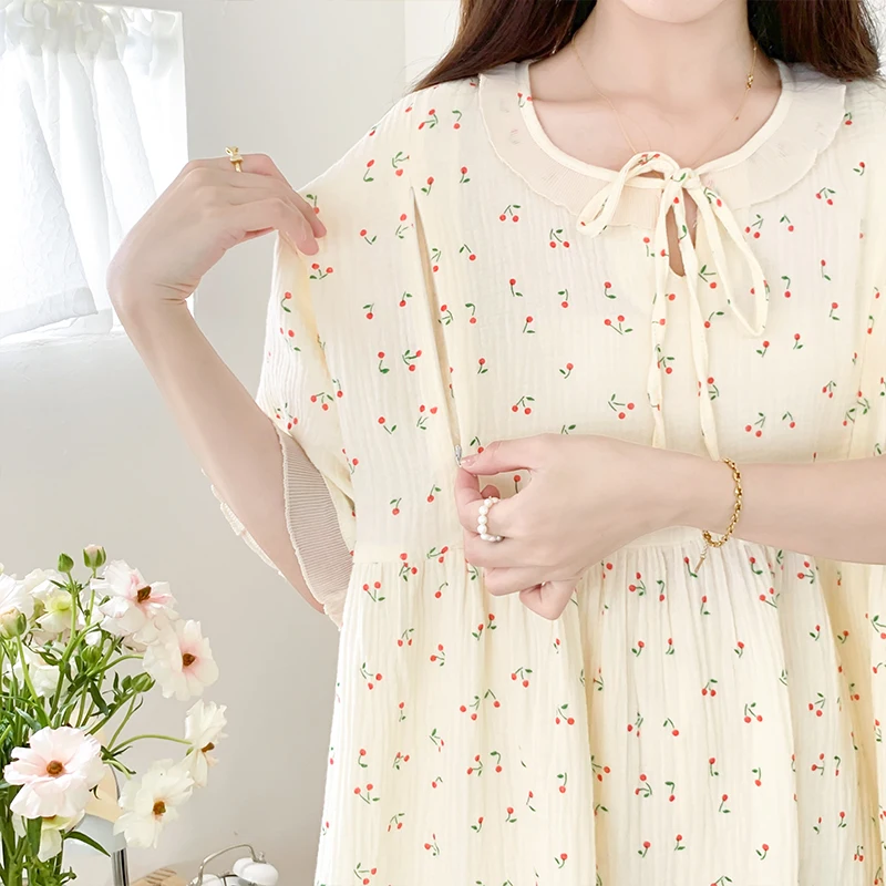 Pijama gasa para amamantar - Cómoda verano embarazadas - imagen 3