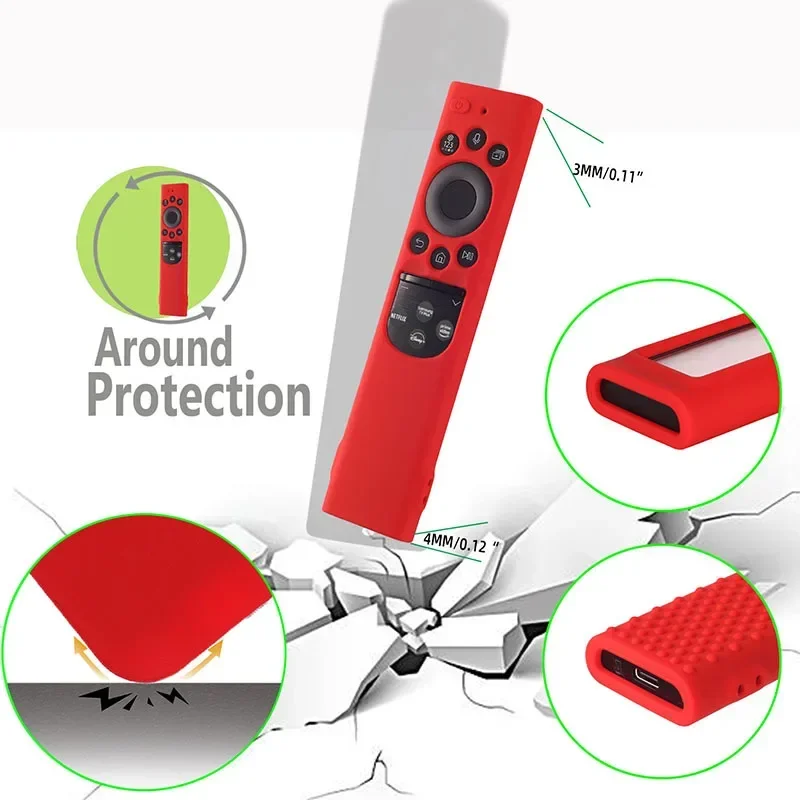 Funda protectora de silicona para Samsung TV Q70B Q80B QN85B QN90B QN95B QN800B TM2280E RMCSPB1EP1 textura Litchi - imagen 3