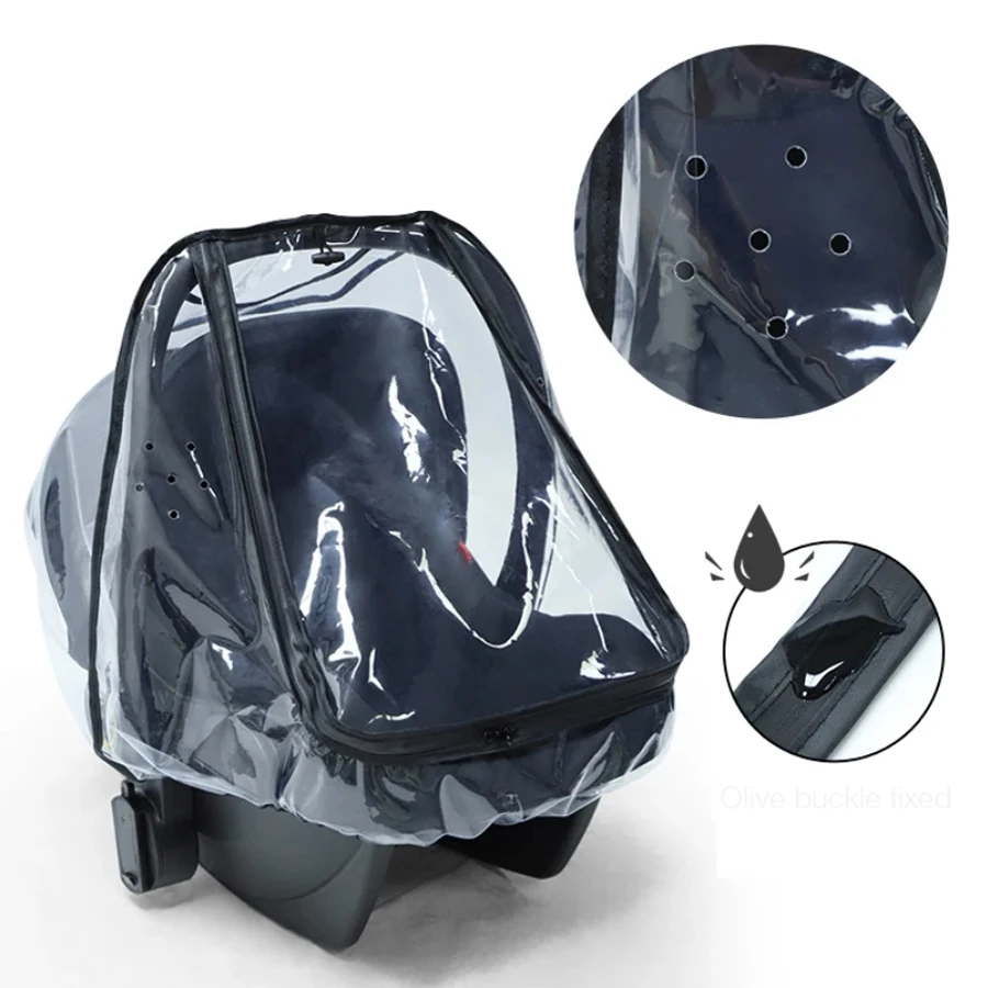 Funda de lluvia transparente EVA para cochecito de bebé - imagen 4