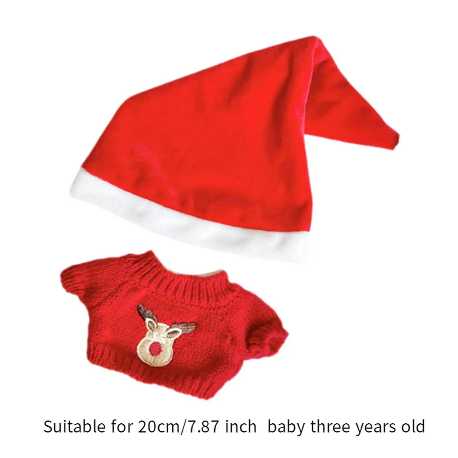 Plush Doll Sweater for 20cm with Hat Doll Accessories Cute Doll Clothes Suit