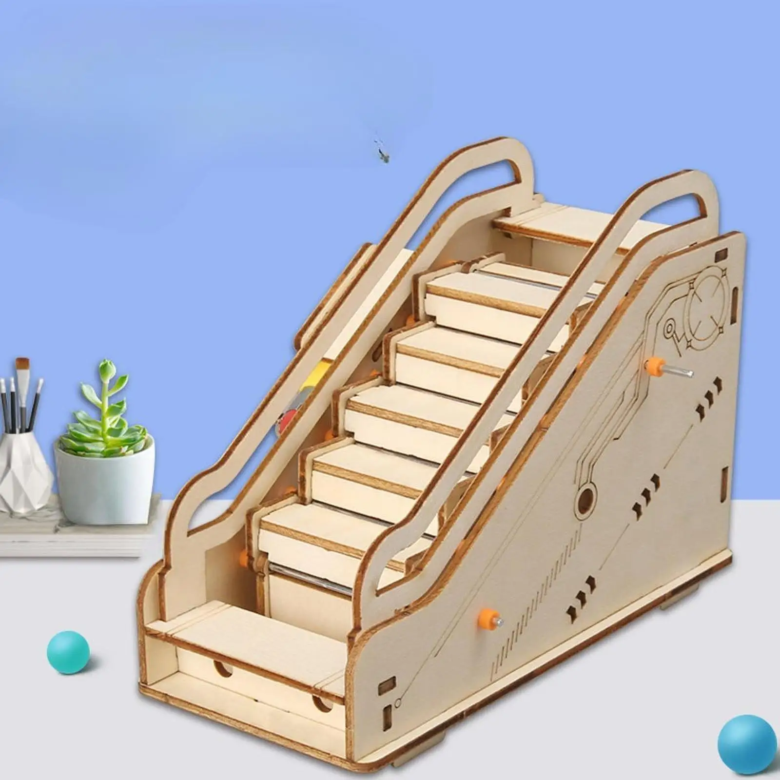 DIY Science Toy Electric Escalator Model Building Project for Children Kids