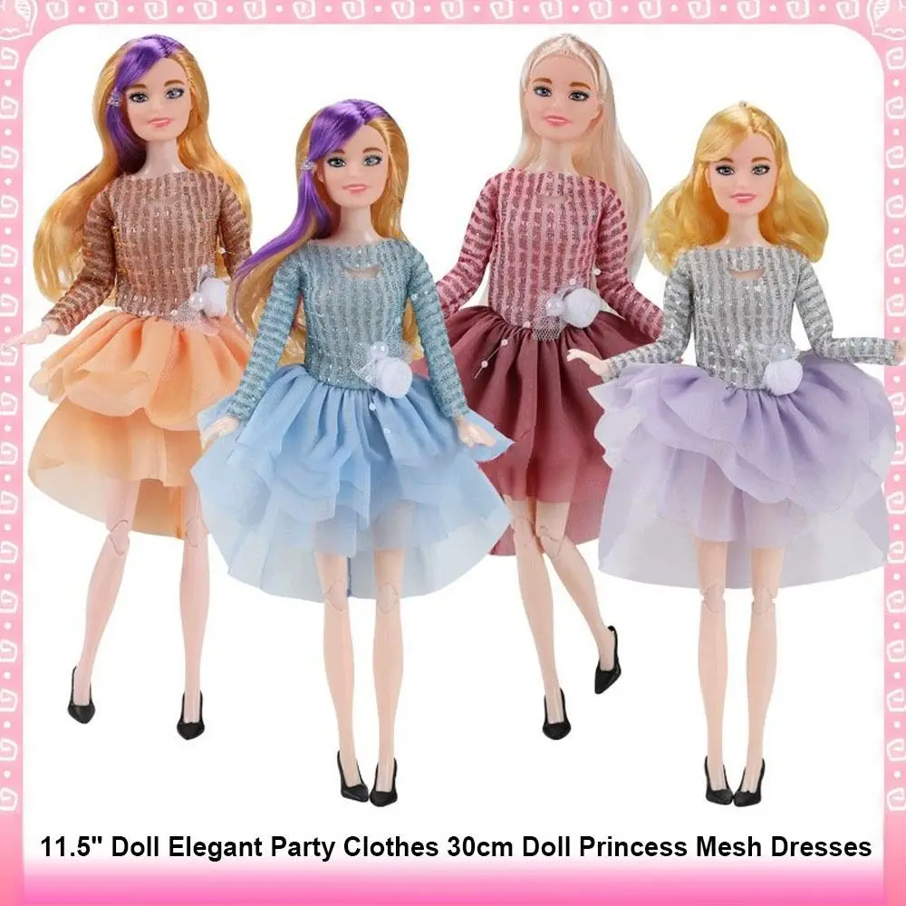 Vestidos de princesa con falda de malla para muñecas - imagen 3