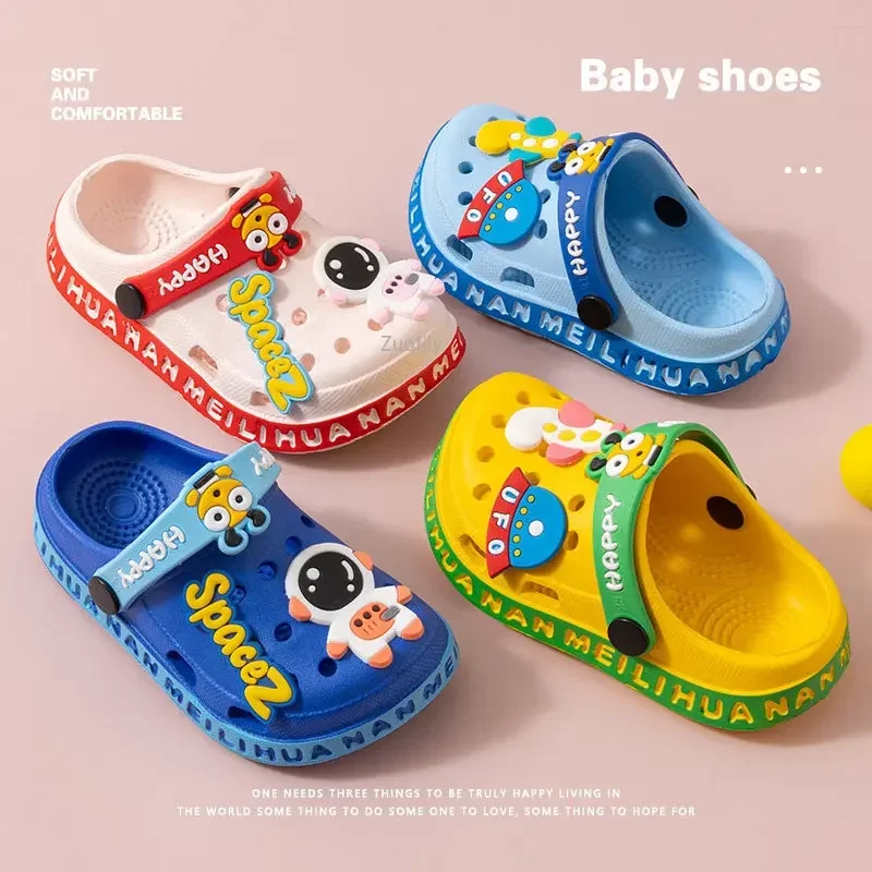 Zapatos de jardín para niños, bonitas sandalias de playa de dibujos animados de EVA, zapatillas de verano para bebés, zapatillas suaves de alta calidad para exteriores, zapatos con tapa