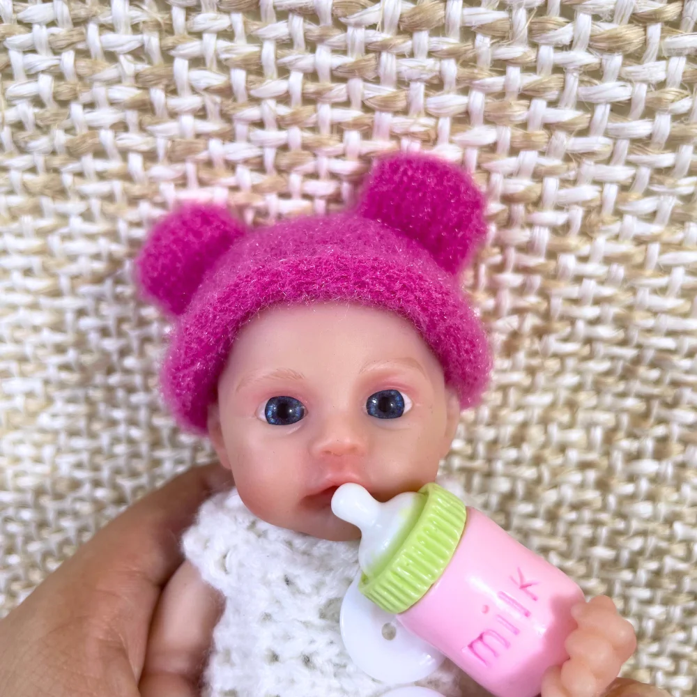 Muñeca Reborn de silicona totalmente lisa de 6 pulgadas y 15CM para niña, cuerpo lavable, cuerpo suave realista, Micro regalo de Navidad Preemie - imagen 3