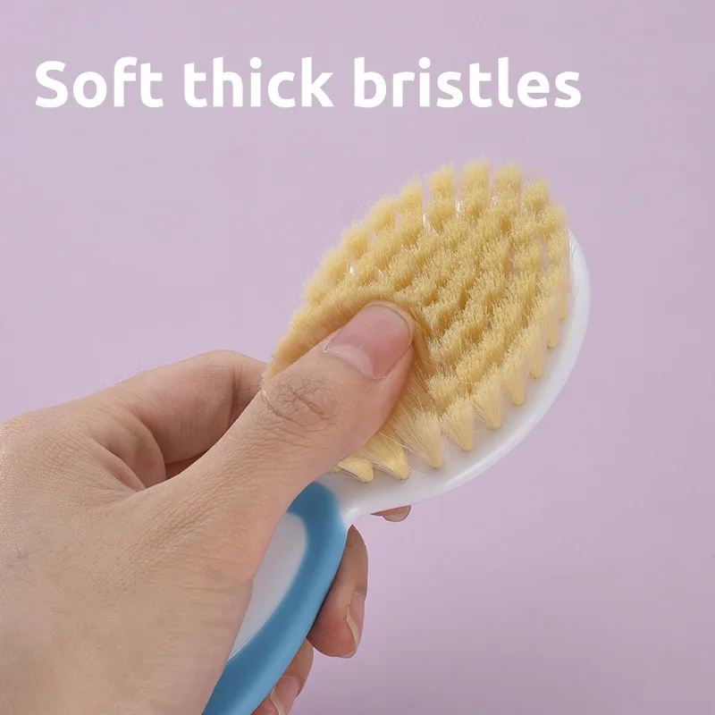 Juego de peine y cepillo para el cuidado del bebé, champú para bebé, peine de cerdas suaves de PP para eliminar el cepillo de limpieza de tiña fetal - imagen 2