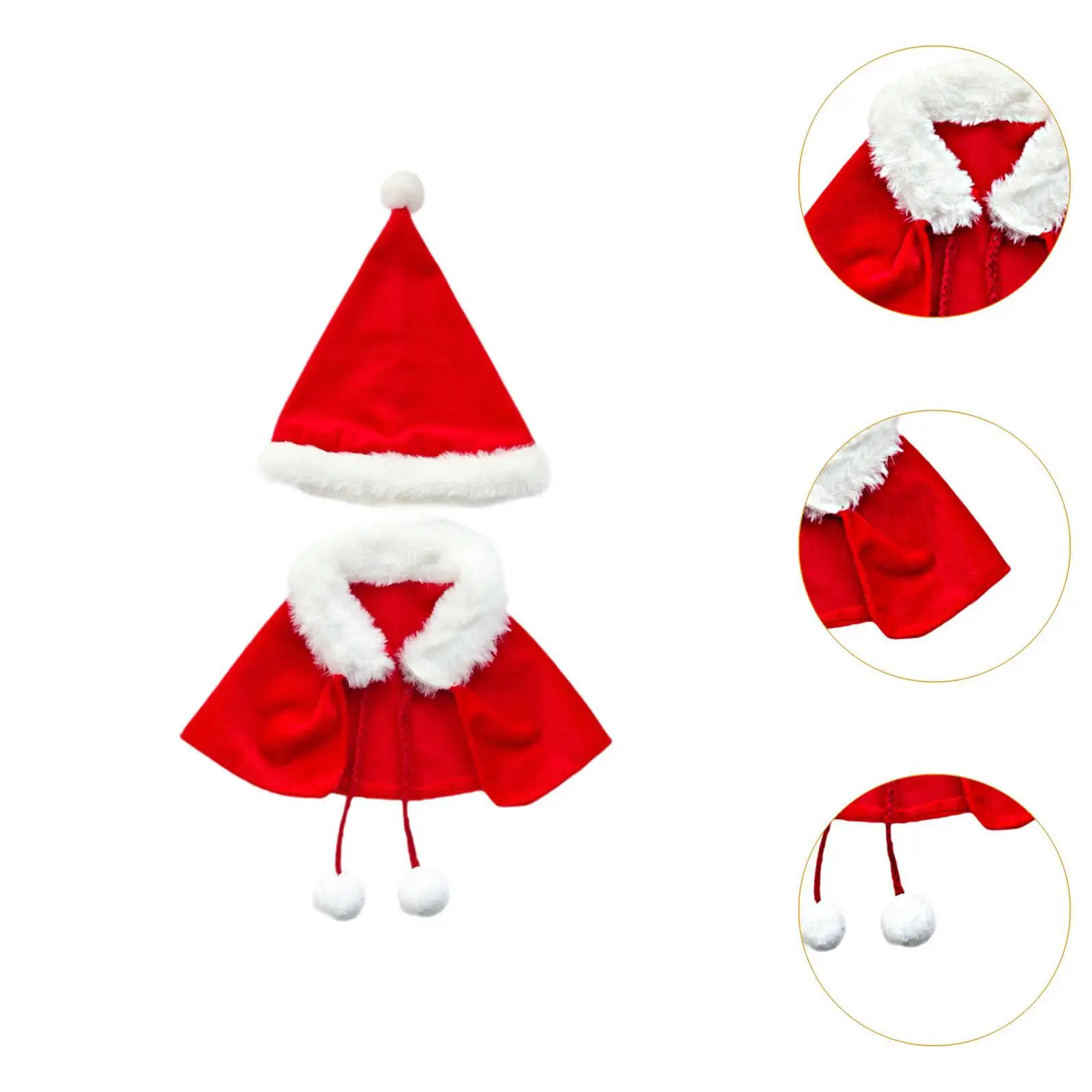 2 uds muñecas de moda capa y sombrero de Navidad accesorios de ropa en miniatura disfraz para - imagen 5