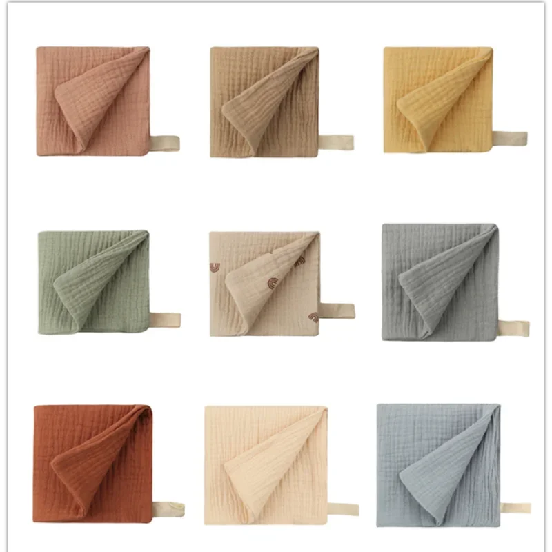 Toalla de bebé de Color aleatorio, 5 unidades, cuadrados de muselina para recién nacido, gasa de algodón suave, toallita para bebé, baño de mano para recién nacido, toalla facial para ducha - imagen 2