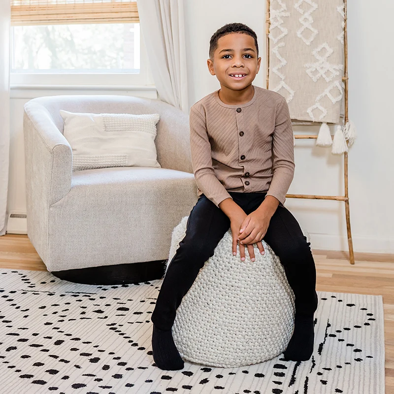 Camiseta de manga larga para niños y niñas, ropa de algodón con cuello redondo, top acanalado diagonal, 9M-14t - imagen 3