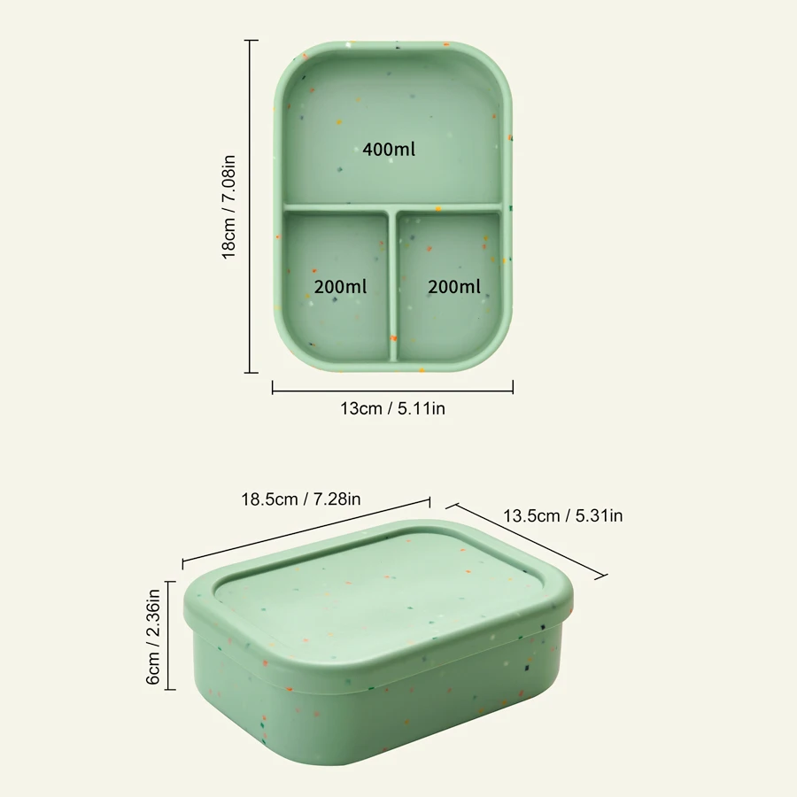 Color KidSilicone tazón portátil fiambrera para bebé microondas Bento caja alimentación contenedor de alimentos frescos alimentación vajilla para niños - imagen 4