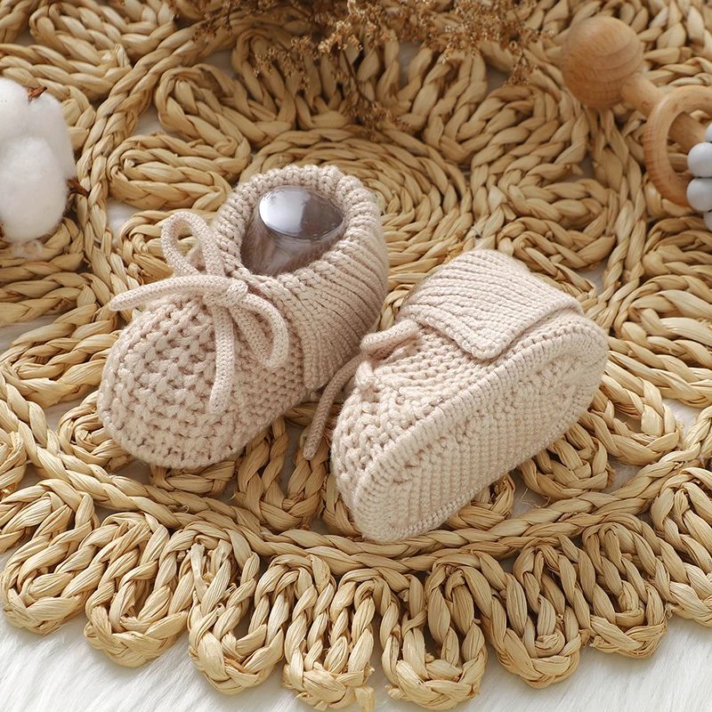 Botines de punto para bebé recién nacido, zapatos antideslizantes para primeros pasos, cómodos, de suela blanda, para interior y exterior - imagen 2