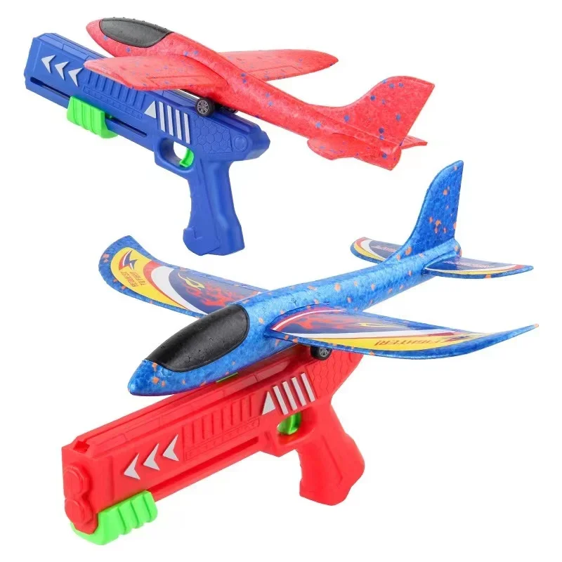 Lanzador de pistola de juguete de avión de espuma para niños, juego de catapulta deportiva, regalos de cumpleaños y Navidad, 24/34cm