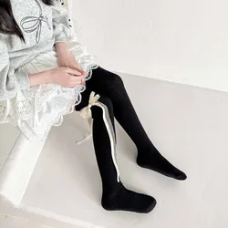 Calcetines altos de algodón con lazo para niños – Escolares primavera-verano