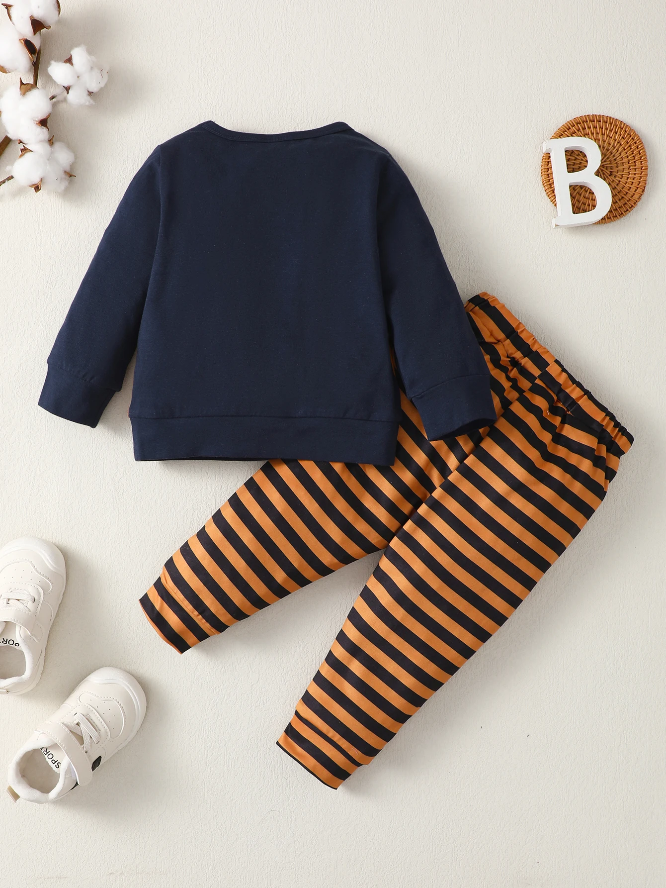 Conjunto pijama algodón rayado para bebé 0-3 años – Manga larga suave - imagen 4