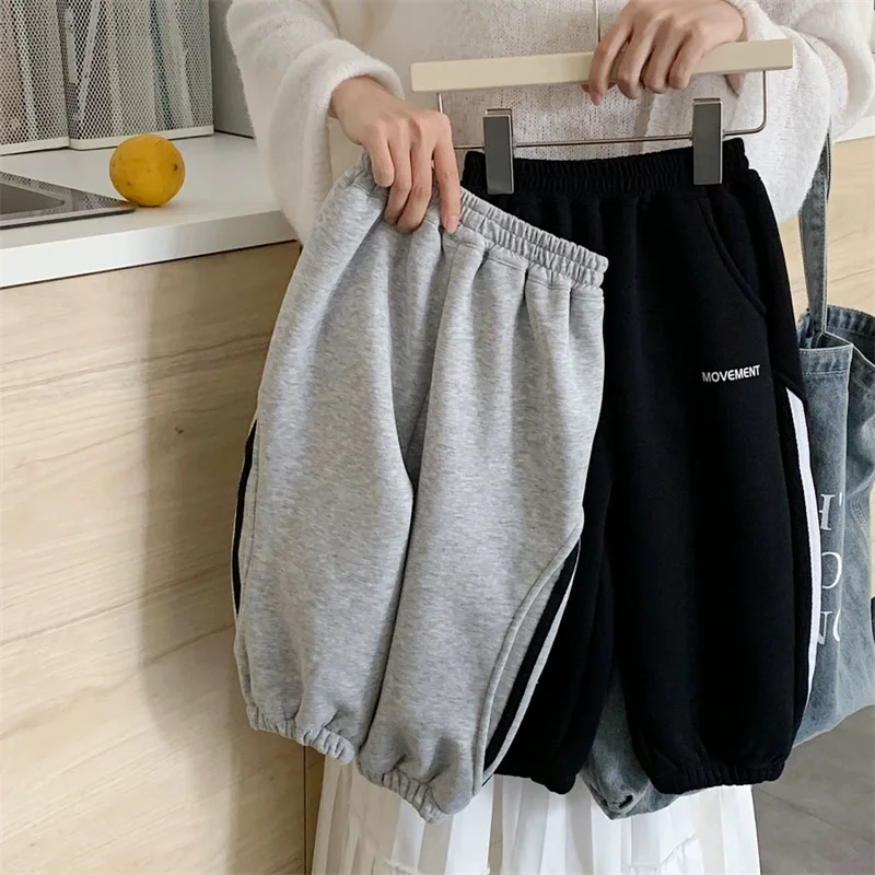 Pantalones de terciopelo invierno para niños chándal cómodo y cálido