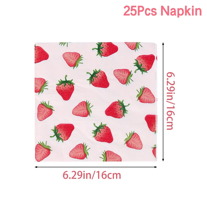 Una servilleta con fresas