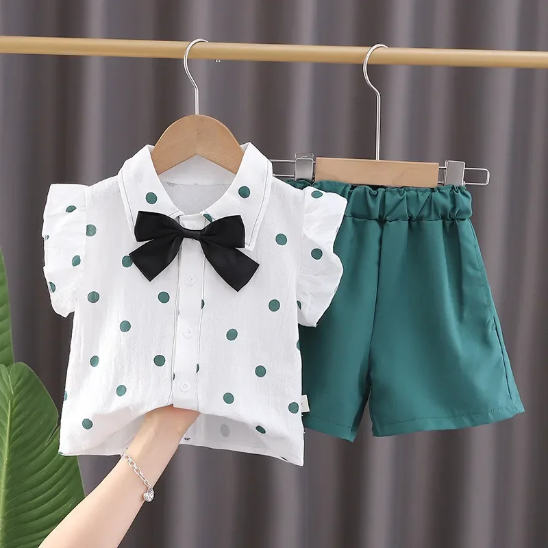 Conjunto de algodón para bebé niña – Camiseta y bermudas verano - imagen 2