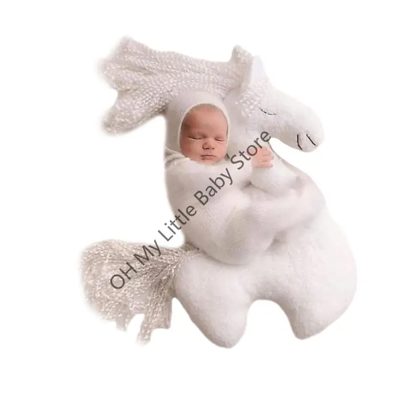 M76C Cartoon Single Horned Horse Props Posters Photo Fotografía Posando ayuda para crear recuerdos en casa o estudio - imagen 5