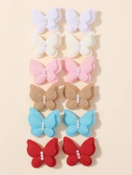 Pinzas de pelo mariposa para niñas con lazo de perlas - Accesorios