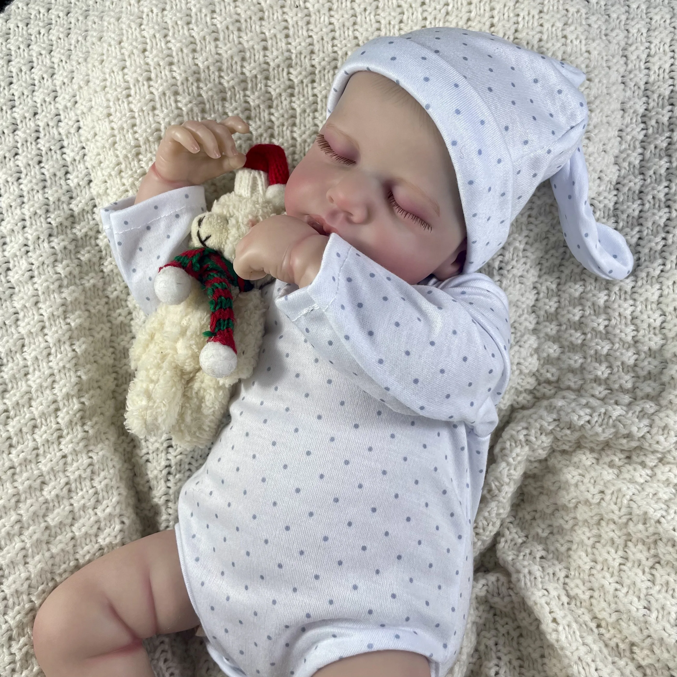 LouLou-muñecas Reborn realistas para niñas, vinilo de silicona, piel 3D, venas visibles, Juguetes DIY, regalo de Navidad, 50CM - imagen 3