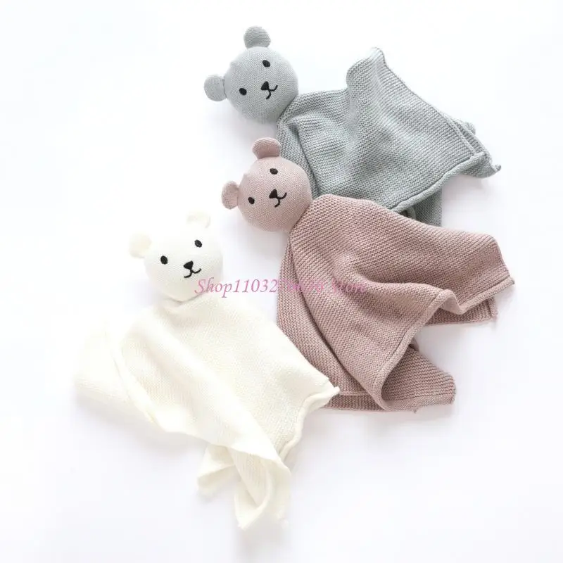 R6FD calmar apaciguar toalla oso lindo juguete para acurrucarse recién nacidos bebé muñecos sueño reparador - imagen 4