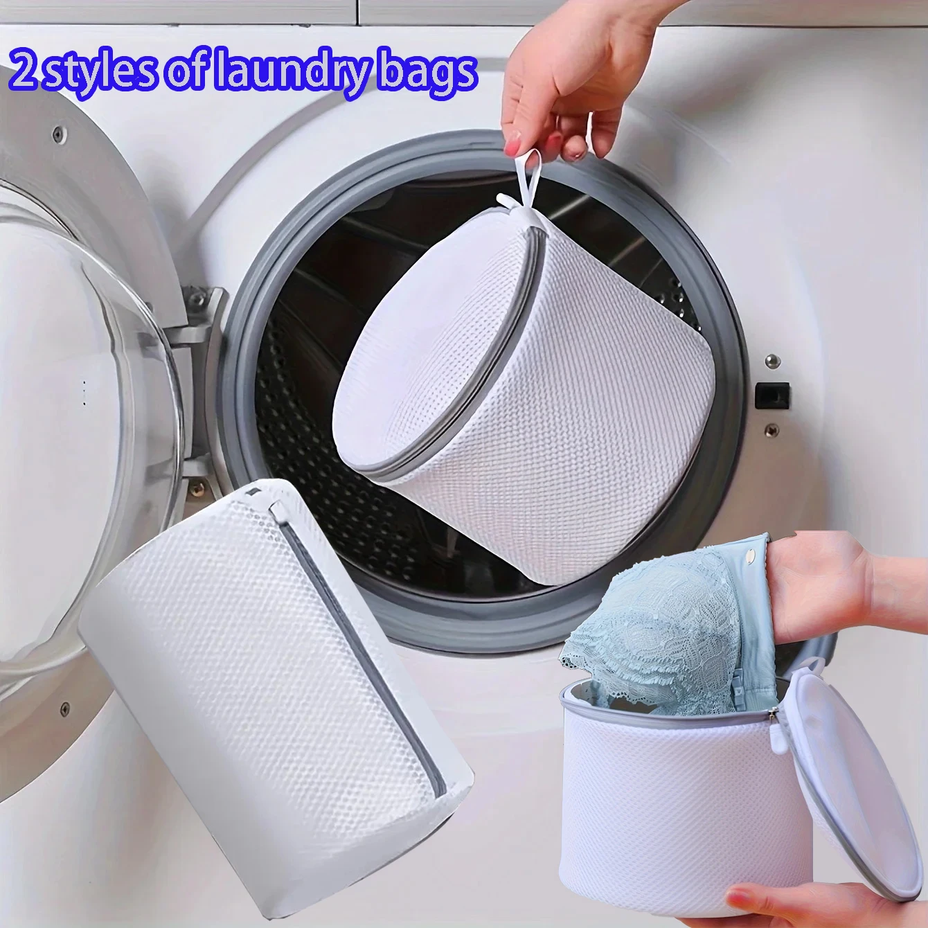 Versátil lencería lavado malla ropa ropa interior organizador bolsa de lavado zapatos, calcetines y sujetadores con cierre de cremallera, bolsa de lavandería