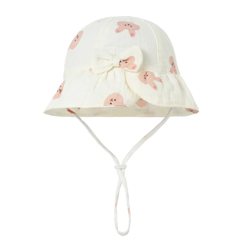 Sombrero de muselina para el sol con lazo y diseño de cubo - imagen 4