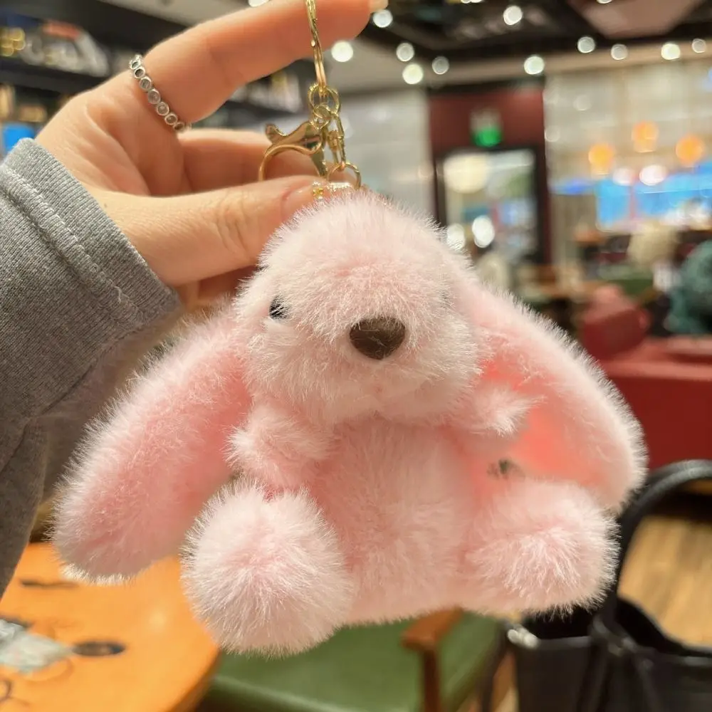 Llavero de peluche conejo suave para bebé – accesorio seguro