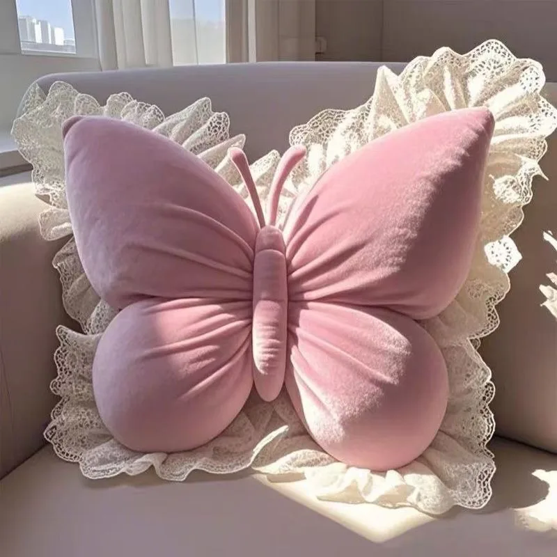 Nueva almohada de princesa para niños para dormitorio, diseño de lazo de mariposa, suave y agradable para la piel, se adapta al cuello de los niños, cómoda para dormir. - imagen 2
