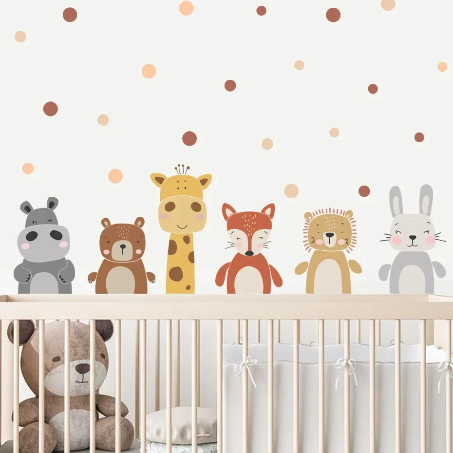 Vinilos pared jirafa oso decoración guardería infantil moderna - imagen 4