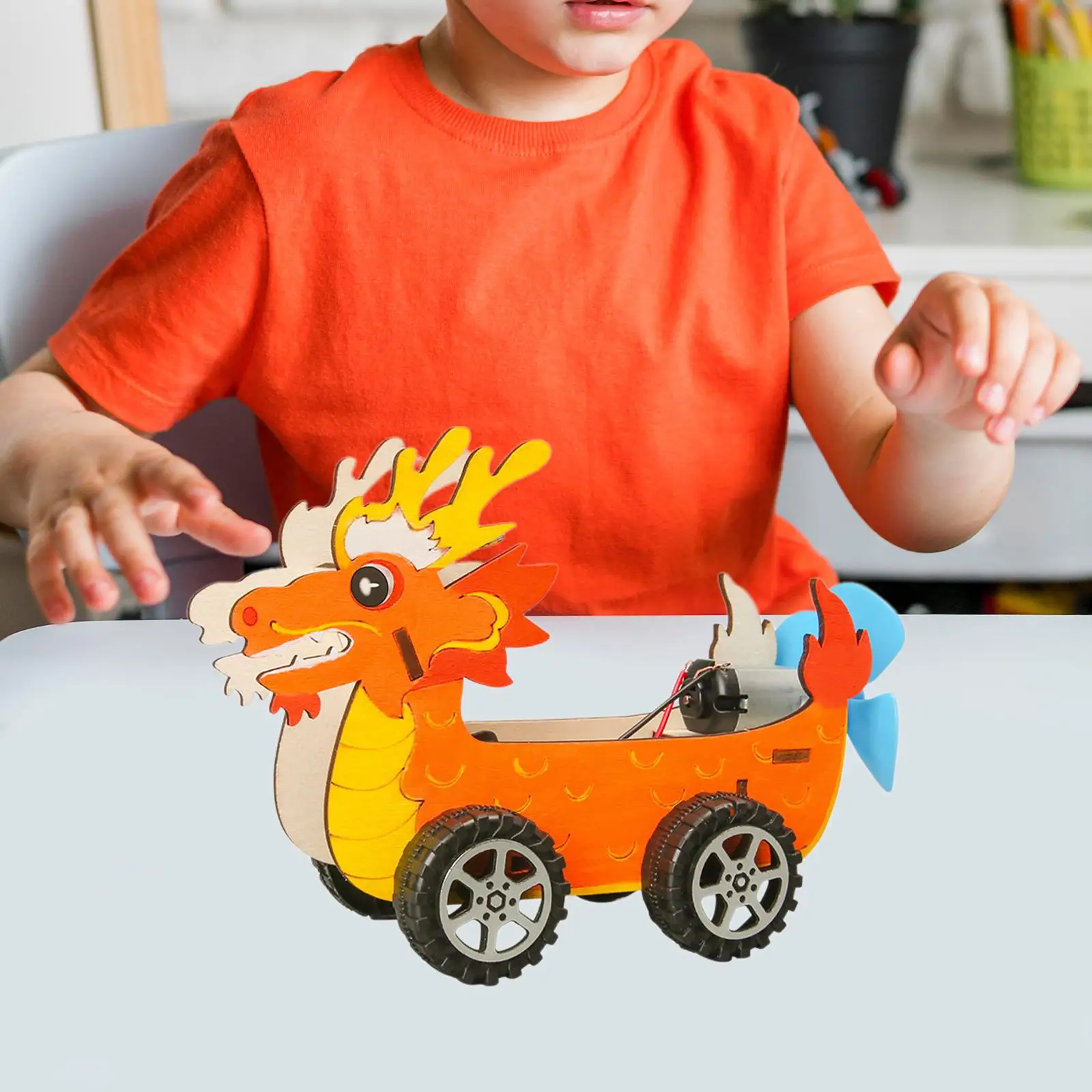 Physical Scientific Experiment Set Dragon Boat Wind Power Car Wood Accessories Science Experiment Toy for Kids Boys Girls Gifts