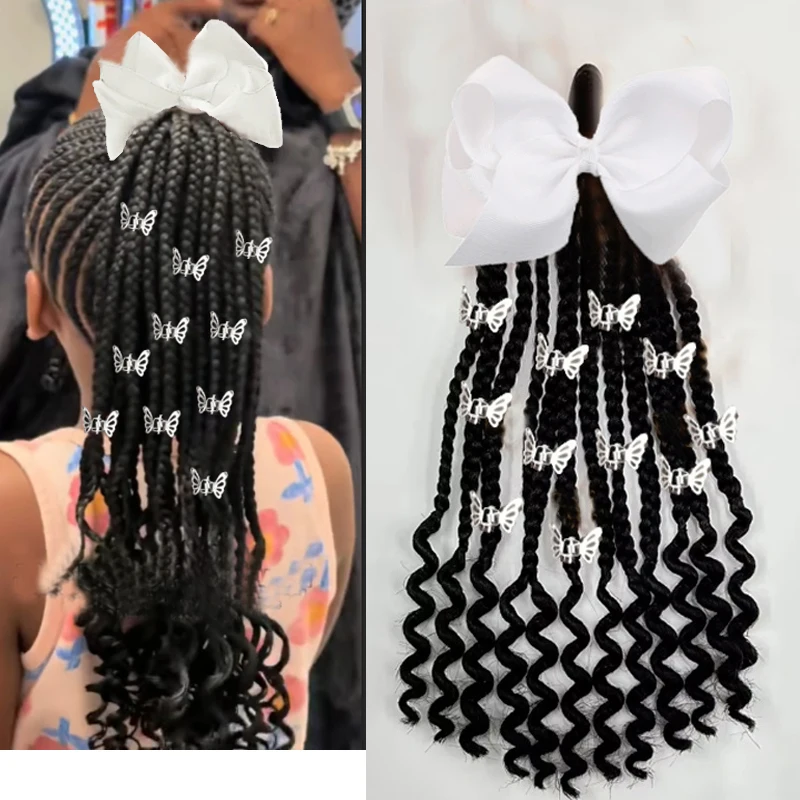 Extensiones de pelo trenzado para niños con cuentas – Peinado protector - imagen 4