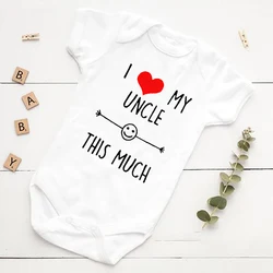 Me encanta mi tío, pelele para bebé recién nacido, Ropa de manga corta para niños y niñas, Ropa divertida y bonita con estampado de sonrisa, regalo