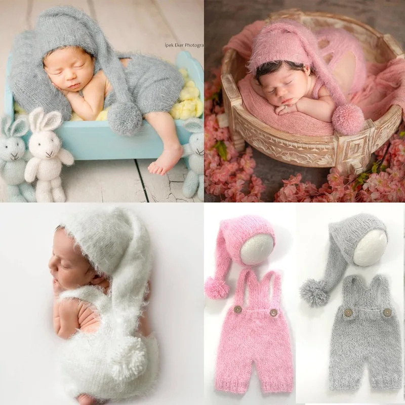 Conjunto bebé recién nacido de felpa con sombrero para fotos - imagen 3
