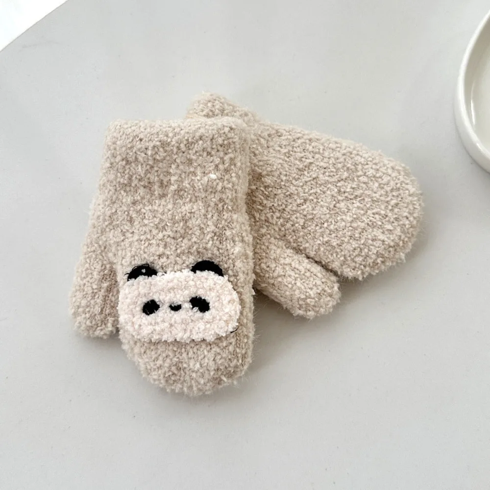 Manoplas cálidas de dibujos animados para niños, guantes gruesos antifríos, cubierta calentadora de manos de invierno de doble capa, 1-3 años, niña y niño