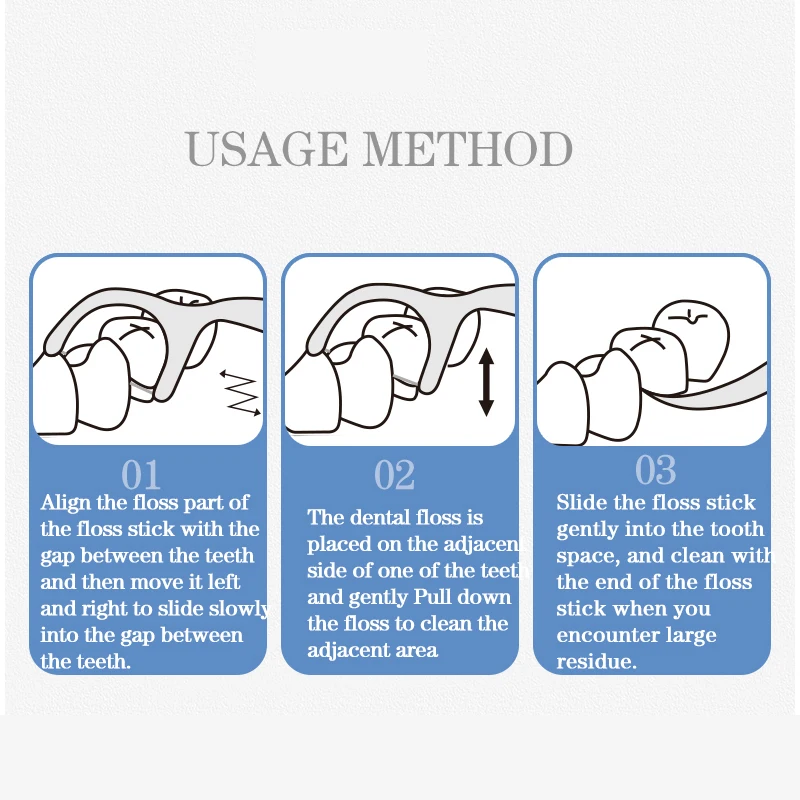 100/300/500 Uds. Palo de hilo clásico, artefacto de hilo dental, paquete doméstico, palo de hilo de seguridad, embalaje independiente, selección de hilo dental para adultos - imagen 4