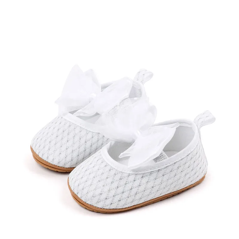 Zapatos de cuna con lazo para niñas – Suela antideslizante suave - imagen 5