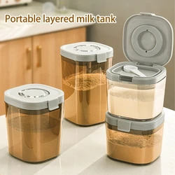 Caja de almacenamiento de fórmula para bebé, portátil, sellado a prueba de fugas, anillos de doble sellado, contenedor de cereales para leche en polvo para bebé, 800/1300