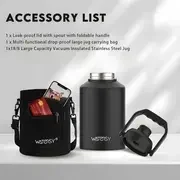 1pcs gallon and half gallon water bottle insulated cold for bpa free and leak proof 64oz 128oz stainless steel water jug vacuum large water bottles with handle for gym hiking camping and travel details 2