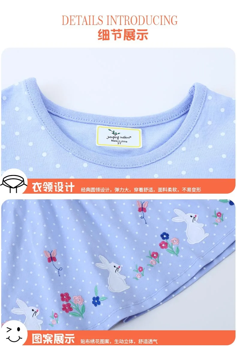 Vestido para niños de 2 a 7 años, vestidos de princesa informales bordados a la moda tejidos de algodón de manga corta para niñas, ropa de verano para niños - imagen 5